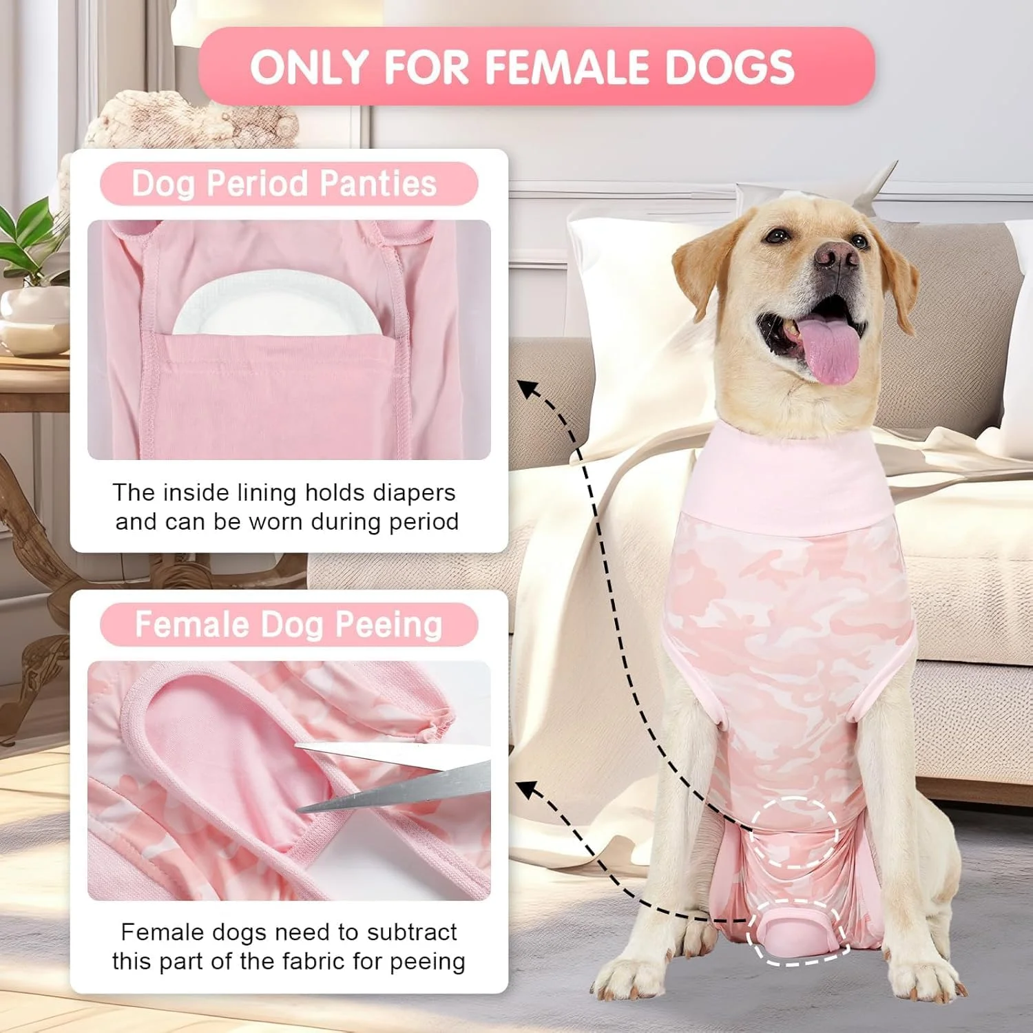 لباس نقاهت جراحی سگ، محافظ زخم پای جلویی سگ، لباس خواب سگ، لباس بدن الاستیک سگ بعد از جراحی (صورتی، XXS)