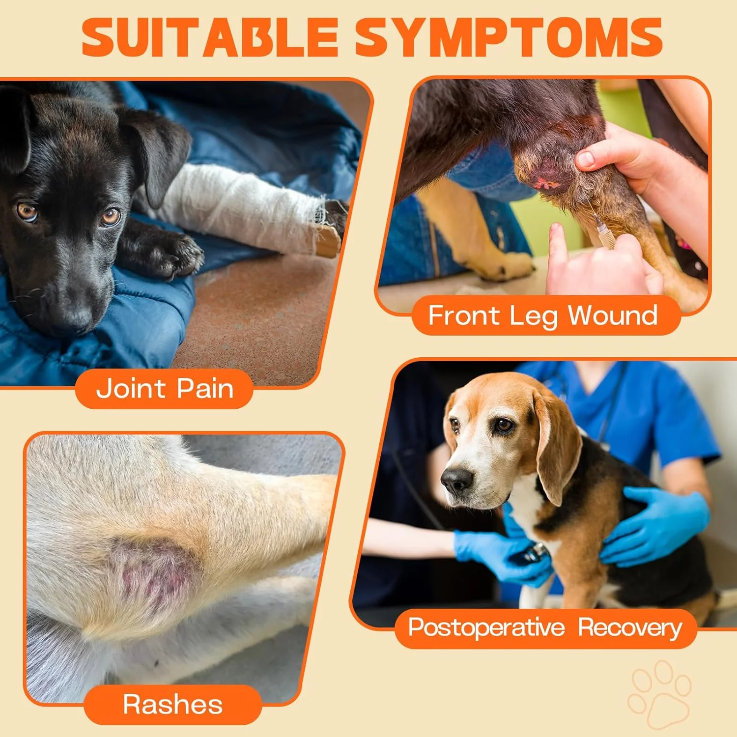 آستین محافظ پای سگ برای پای جلویی، آستین تنفسی برای بهبودی سگ، جلوگیری از لیسیدن و محافظت از زخم، مناسب برای سگ های کوچک، متوسط و بزرگ، پای جلویی چپ، XS