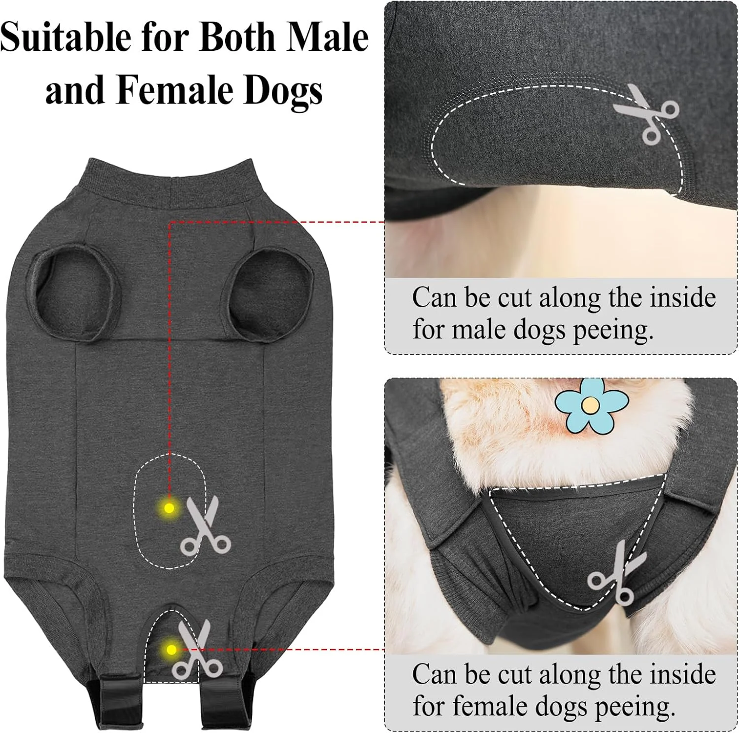 لباس نقاهت سگ، لباس بدن سگ بعد از عمل جراحی، لباس یکسره نقاهت جراحی سگ، جلیقه پزشکی، جایگزین مخروطی، محافظ زخم ضد لیسیدن