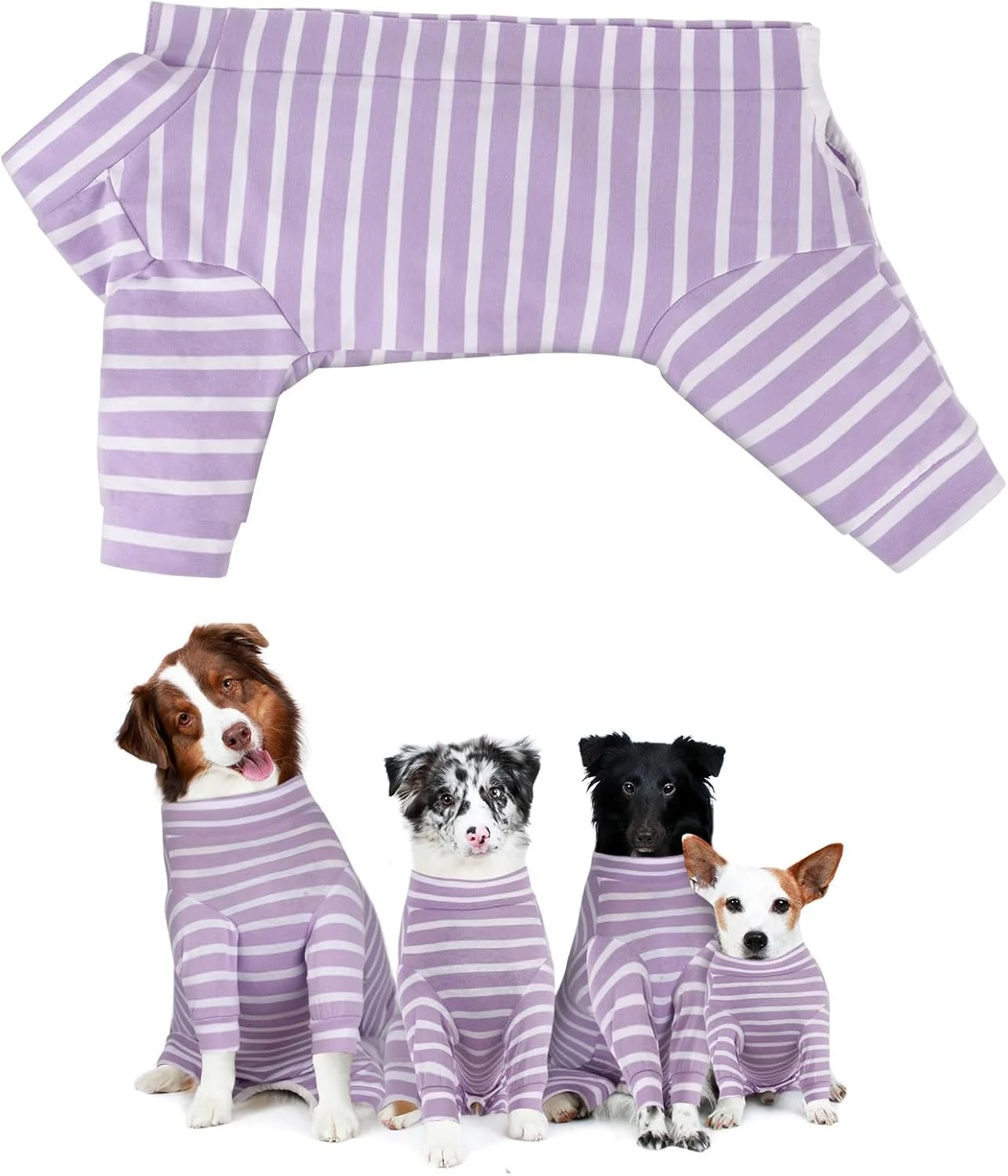 لباس نقاهت حیوانات خانگی، لباس سگ بعد از عمل جراحی، لباس محافظت از زخم اخته کردن برای سگ ها، لباس بدن بعد از عمل جراحی سگ، لباس جراحی حیوانات خانگی سگ، برای سگ های کوچک و متوسط، بلند - M (3.5-5 کیلوگرم)