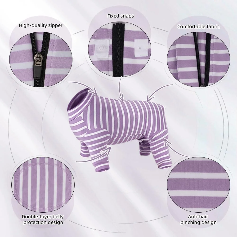 لباس نقاهت حیوانات خانگی، لباس سگ بعد از عمل جراحی، لباس محافظت از زخم اخته کردن برای سگ ها، لباس بدن بعد از عمل جراحی سگ، لباس جراحی حیوانات خانگی سگ، برای سگ های کوچک و متوسط، بلند - M (3.5-5 کیلوگرم)