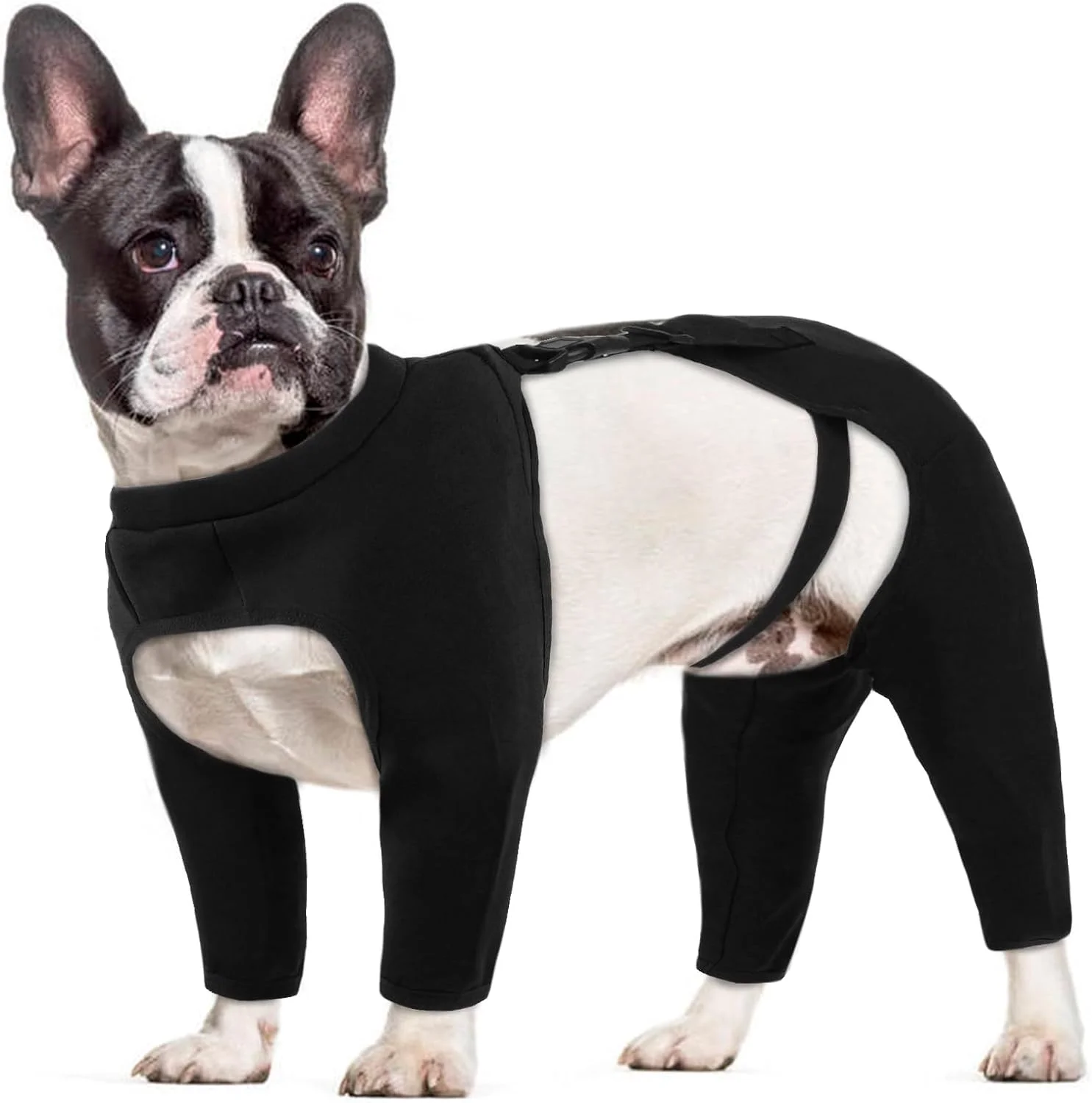 لباس ریکاوری سگ قابل جابجایی، لباس بعد از جراحی برای سگ ها، لباس ضد لیسیدن پزشکی، لباس جراحی تنفسی حیوانات خانگی، مشکی M