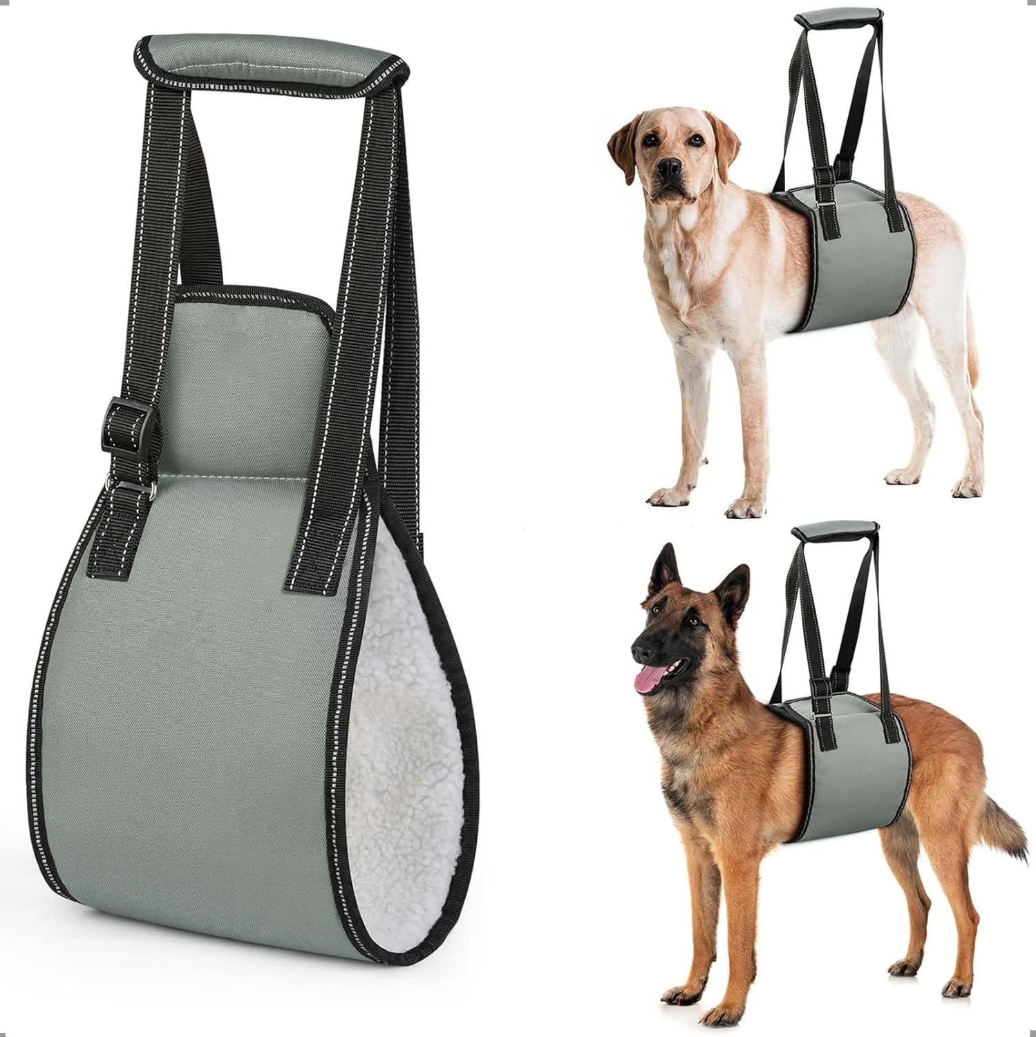 حامل سگ OHCOZZY با دسته، هارنس سگ قابل تنظیم برای توانبخشی، کمک حمل نرم سگ برای سگ های مسن، آسیب دیده و معلول، سایز M