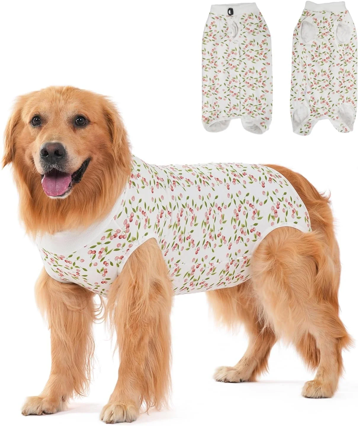 لباس نقاهت جراحی سگ، لباس‌های نقاهت سگ برای سگ‌های ماده و نر، جلیقه جراحی سگ برای سگ‌های کوچک، متوسط و بزرگ (سفید-گیلاسی، M)