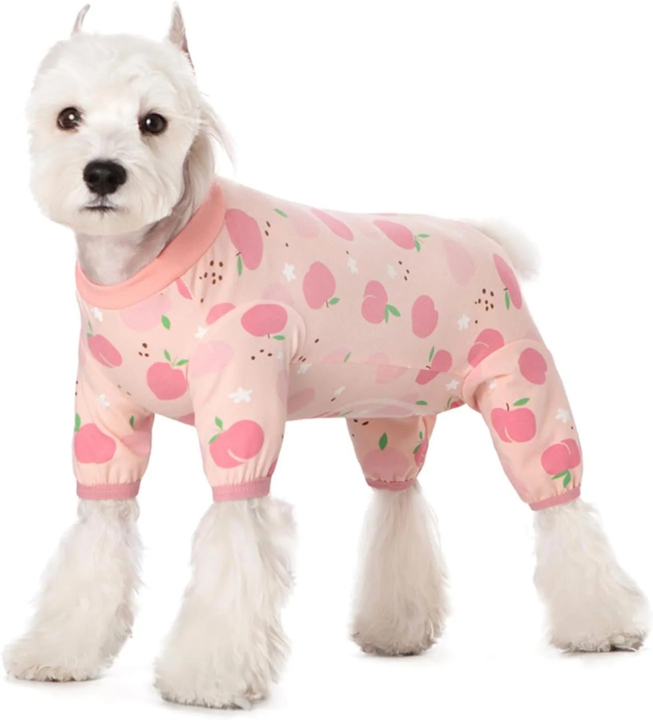 لباس نقاهت سگ کوچک، لباس سرهمی 4 پا سگ، جامپسوت محافظ زخم ضد لیسیدن برای مراقبت های بعد از جراحی، لباس خواب توله سگ زیبا، لباس ضد مو با فاق قابل تنظیم - 2XL (صورتی)