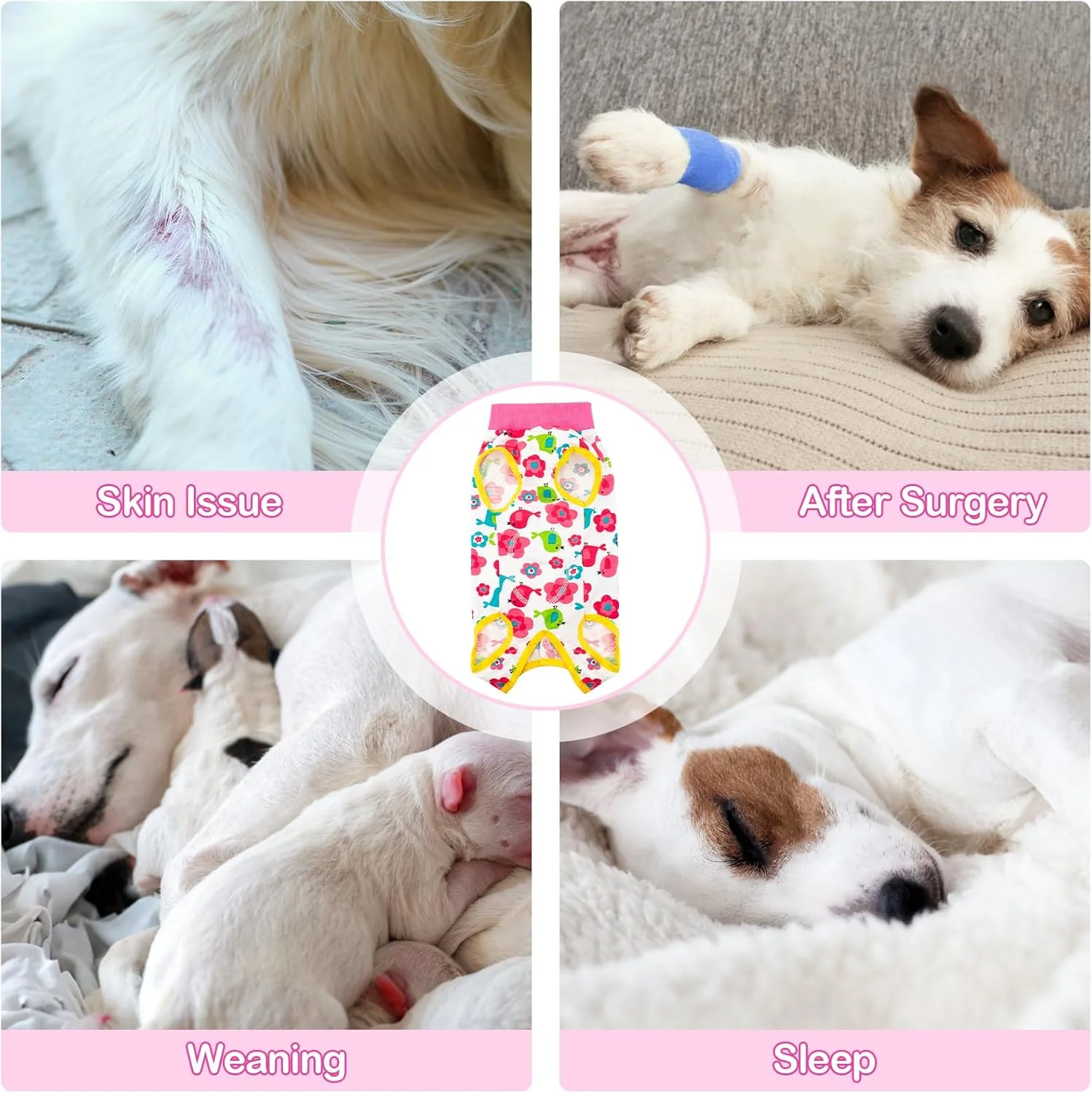 لباس ریکاوری سگ Coppthinktu بعد از جراحی، لباس یکسره ریکاوری جراحی سگ برای عقیم سازی ماده، لباس خواب جراحی نرم برای جلوگیری از لیسیدن توله سگ، جایگزین مخروط سگ