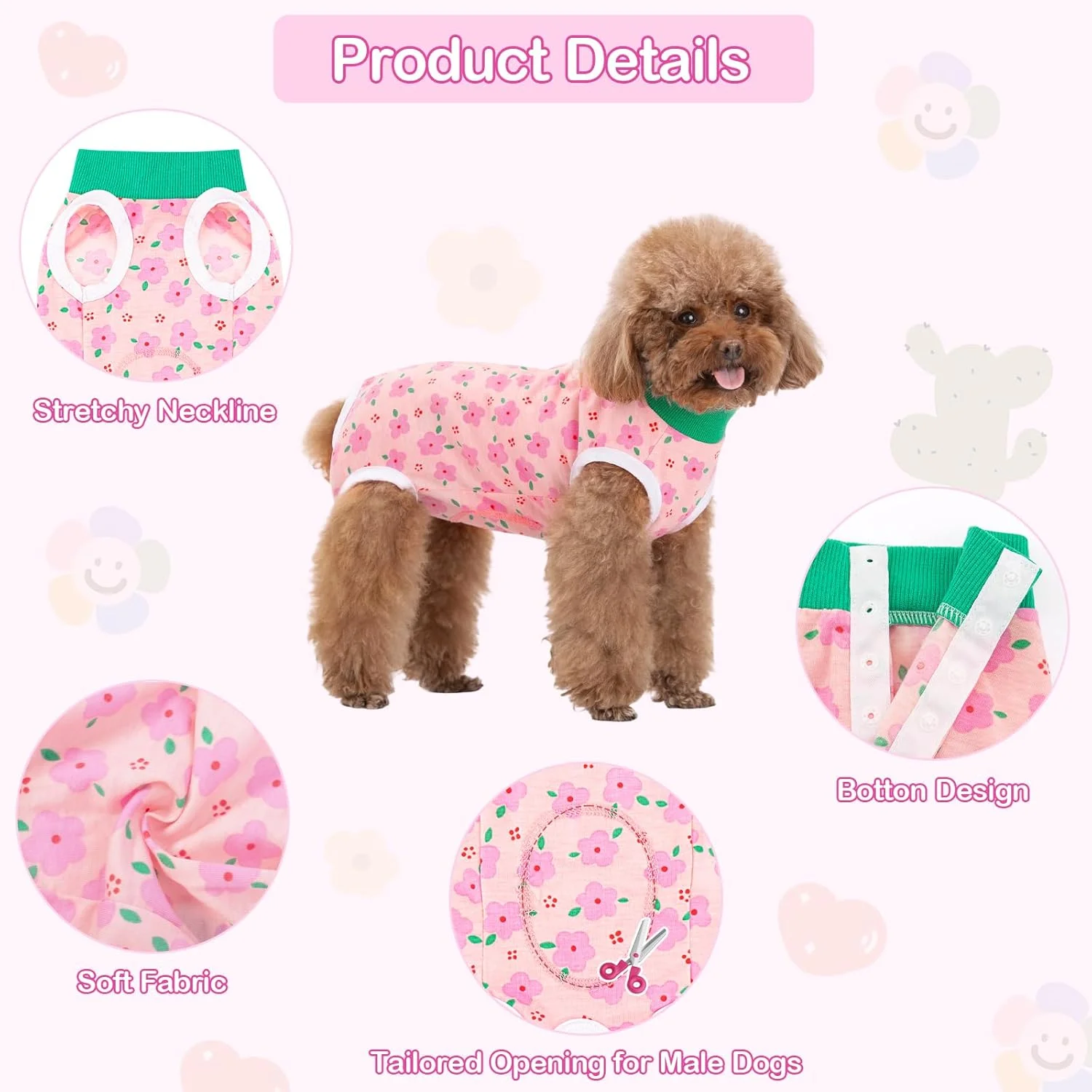 لباس ریکاوری سگ Coppthinktu بعد از جراحی، لباس یکسره ریکاوری جراحی سگ برای عقیم سازی ماده، لباس خواب جراحی نرم برای جلوگیری از لیسیدن توله سگ، جایگزین مخروط سگ