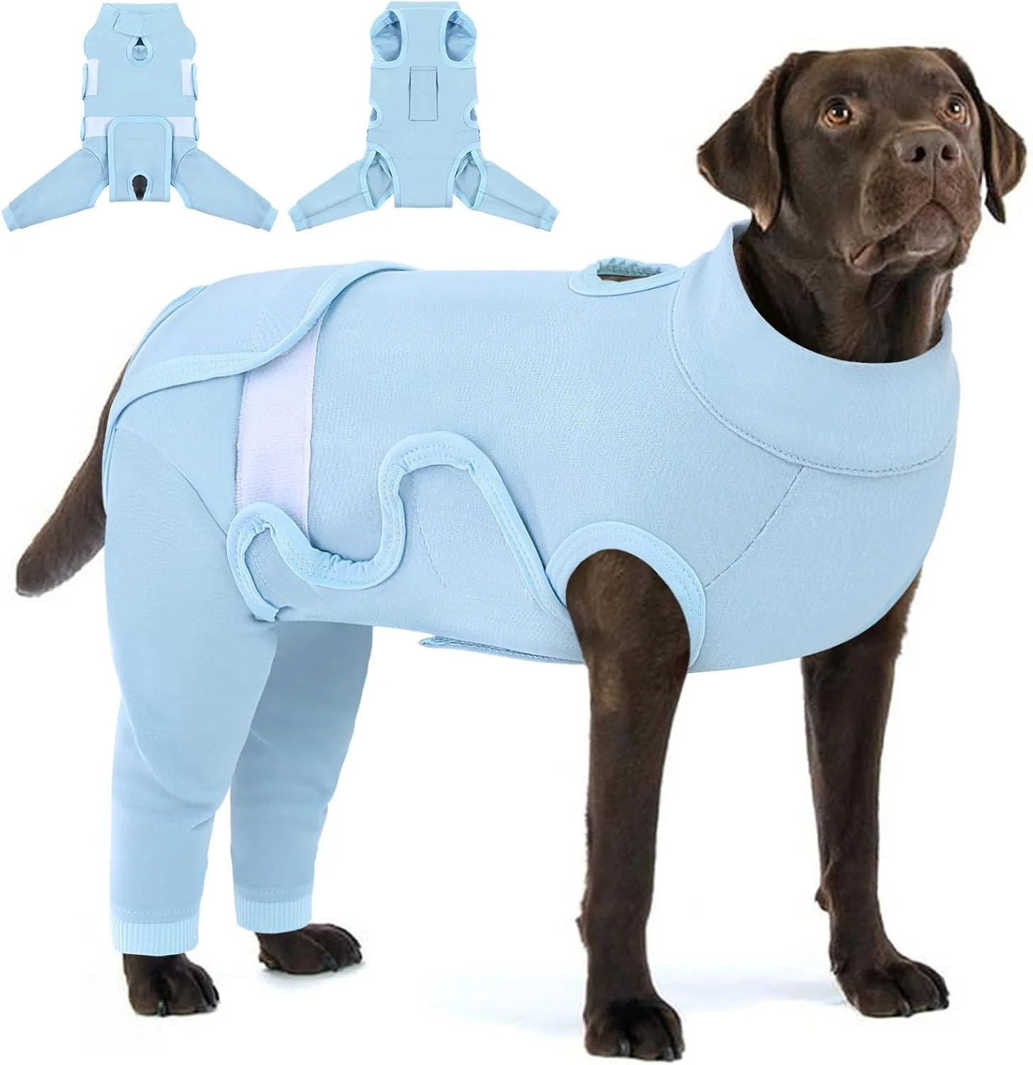 لباس ریکاوری سگ KOESON برای پاهای عقب، لباس جراحی نرم سگ با آستین های بلند پا، آستین پا برای جلوگیری از لیسیدن، جایگزین مخروط شرم، آبی L