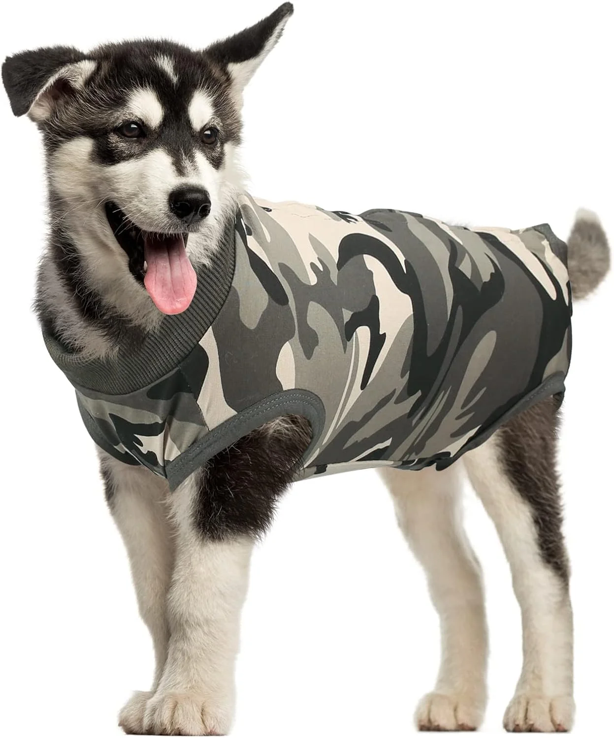 لباس ریکاوری سگ Excefore، لباس یکسره ضد لیسیدن سگ بعد از جراحی، محافظت از زخم، لباس ریکاوری راحت و شیک سگ برای مراقبت های بعد از جراحی (استتار، M)