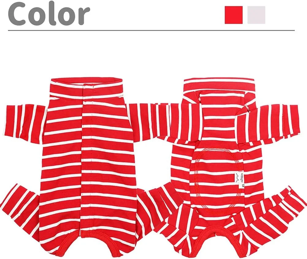 لباس نقاهت سگ کوکاستر بعد از جراحی، لباس محافظ زخم سگ، لباس جراحی محافظ برای سگ های کوچک و متوسط (راه راه قرمز سفید-M) لباس نقاهت سگ کوکاستر بعد از جراحی، لباس محافظ زخم سگ، لباس جراحی محافظ برای سگ های کوچک و متوسط (راه راه قرمز سفید-M)