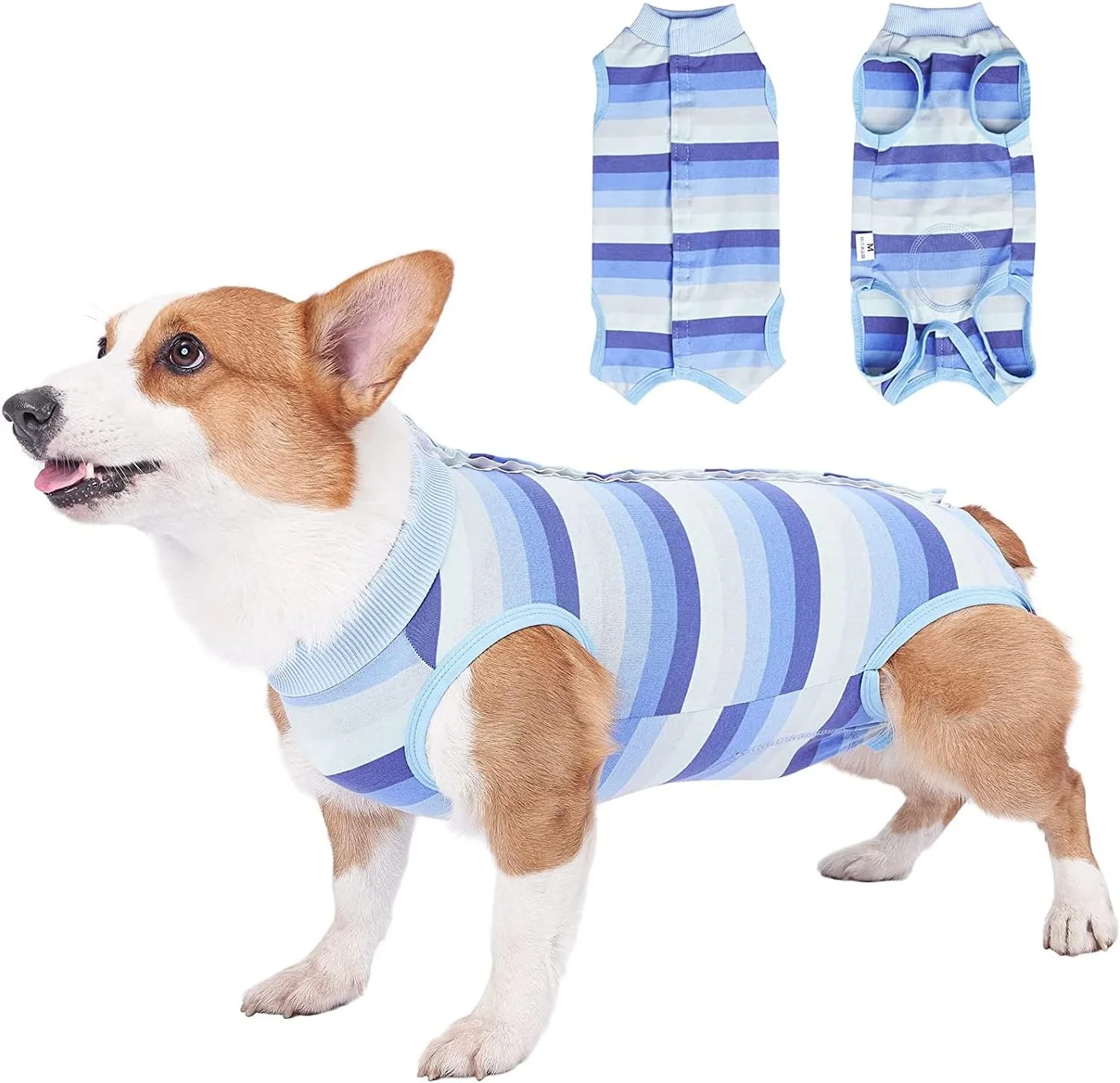 لباس نقاهت سگ/گربه SYOSI، لباس جراحی استریلیزاسیون سگ با قابلیت کشسانی بالا و تنفسپذیر، لباس پرستاری برای سگها پس از شیر گرفتن و لباس مناسب برای بهبودی جراحی حیوانات خانگی (بزرگ، آبی راه راه) لباس نقاهت سگ/گربه SYOSI، لباس جراحی استریلیزاسیون سگ با قابلیت کشسانی بالا و تنفسپذیر، لباس پرستاری برای سگها پس از شیر گرفتن و لباس مناسب برای بهبودی جراحی حیوانات خانگی (بزرگ، آبی راه راه)