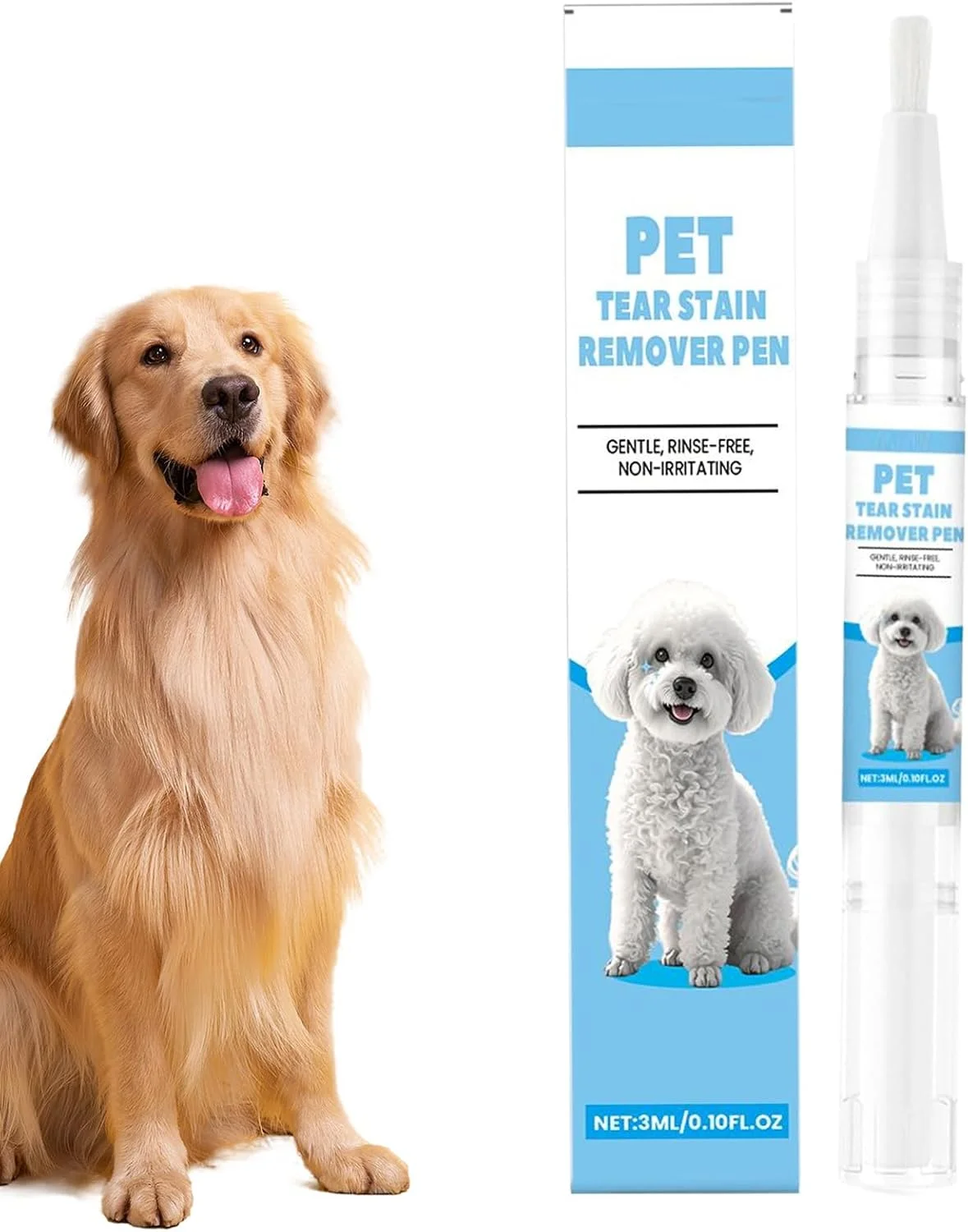 قلم پاک کننده لکه اشک برای سگ | مراقبت از چشم سگ و گربه | محلول تمیز کننده لوازم آرایش حیوانات خانگی برای حیوانات کوچک و متوسط، پیشگیری از سلامت توله سگ ها و بچه گربه ها در خانه