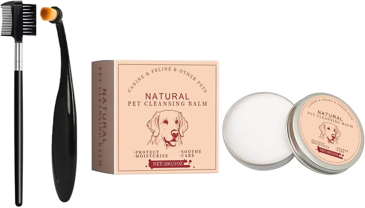 محلول پاک کننده لکه اشک برای سگ های سفید، پاک کننده لکه اشک حیوانات خانگی با برس اپلیکاتور، تمیز کننده ملایم، موثر و غیر تحریک کننده برای تمیز کردن چشم سگ و گربه (30 میلی لیتر، سفید)