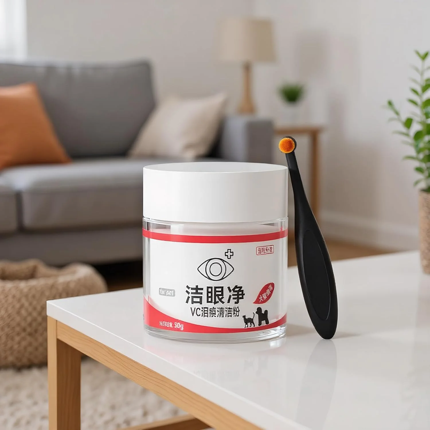 پاک کننده لکه اشک توله سگ، پاک کننده ملایم چشم حیوانات خانگی 30 گرمی، پاک کننده ملایم لکه اشک سگ برای حمام کردن، نظافت، دامپزشکی، منزل، داخل و خارج از منزل، کمپینگ