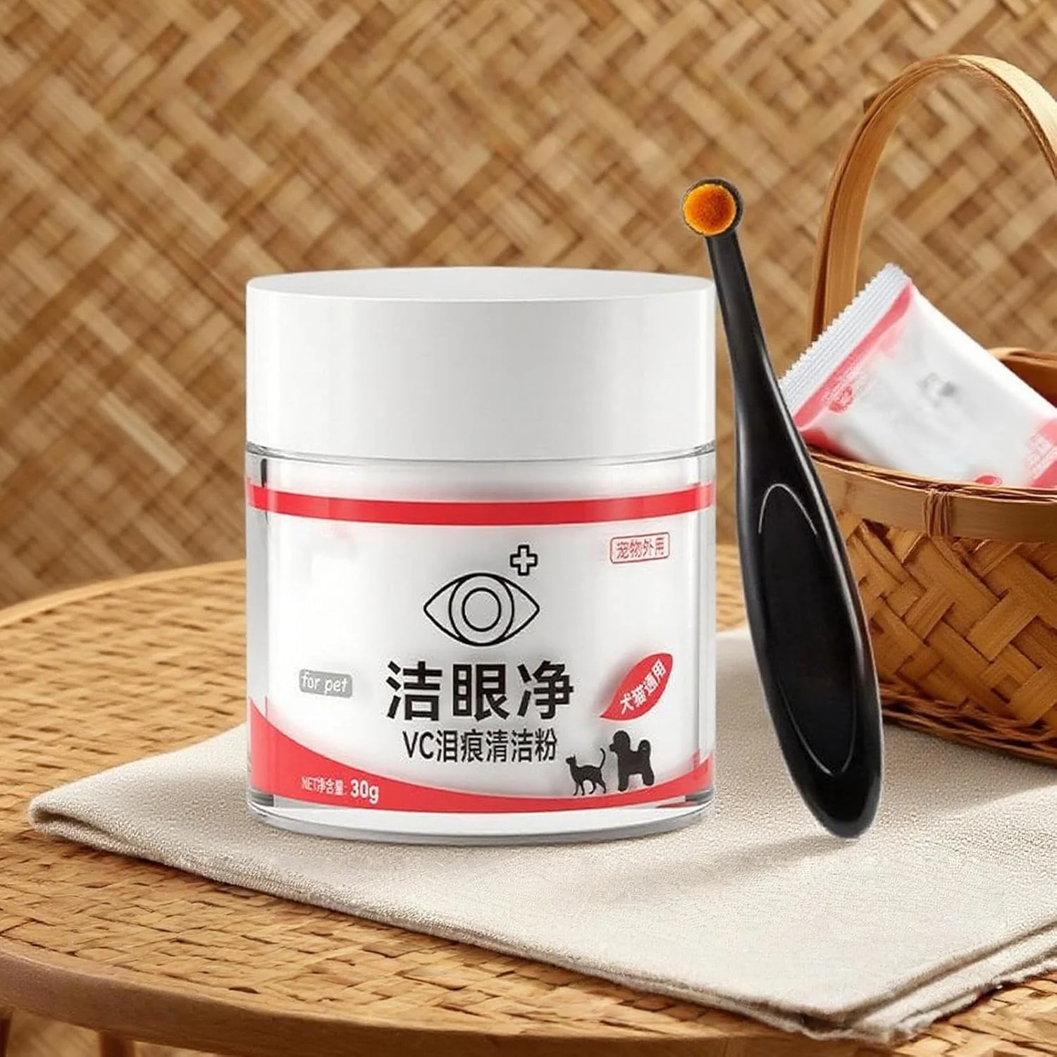 محلول پاک کننده لکه اشک توله سگ، مراقبت از چشم بچه گربه 30 گرمی - عملکرد سریع برای سگ ها برای نظافت منزل، حمام، مسافرت، کمپینگ، دامپزشکی
