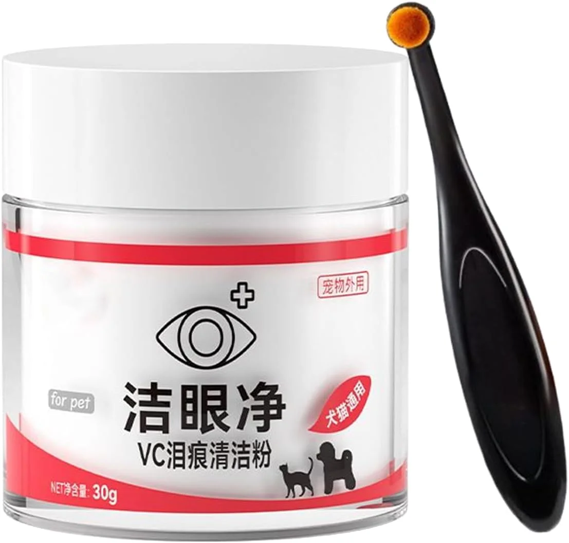 پاک کننده لکه اشک حیوانات خانگی، 30 گرم مراقبت ملایم از چشم حیوانات خانگی | پاک کننده موثر لکه اشک سگ ها برای نظافت دامپزشکی، حمام کردن، داخل و خارج از خانه، مسافرت