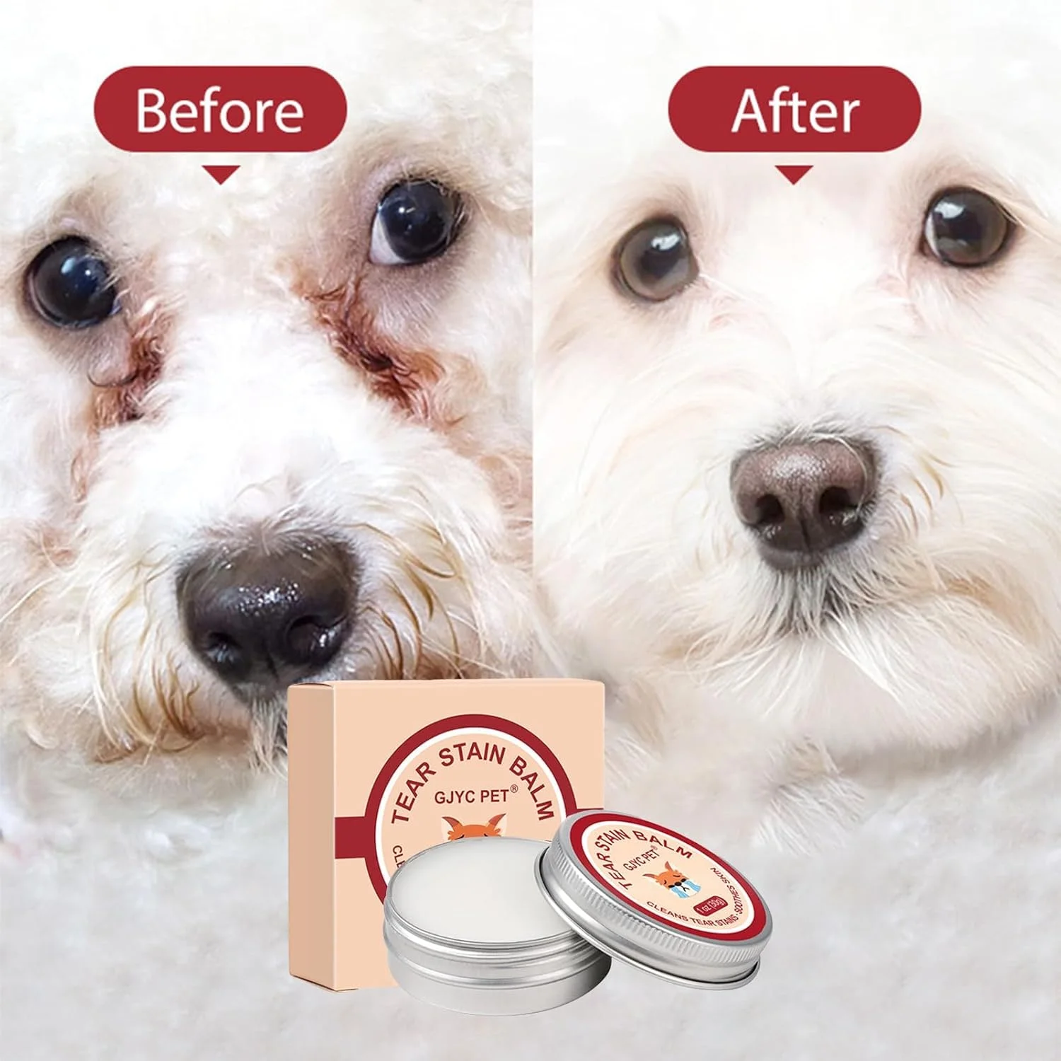 بالم پاک کننده لکه اشک حیوانات خانگی - 30 گرم مراقبت طبیعی گیاهی از چشم برای سگ ها و گربه ها - به آرامی پاک می کند و درخشش را به چشم ها باز می گرداند بالم پاک کننده لکه اشک حیوانات خانگی - 30 گرم مراقبت طبیعی گیاهی از چشم برای سگ ها و گربه ها - به آرامی پاک می کند و درخشش را به چشم ها باز می گرداند