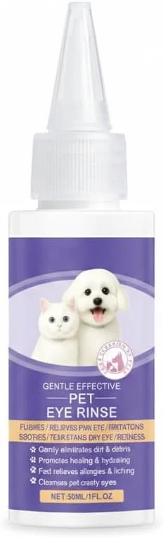 قطره چشمی حیوانات خانگی برای سگ و گربه، تسکین دهنده سوزش و آلرژی، رفع خشکی چشم و قرمزی چشم، پاک کننده لکه اشک، فرمول ایمن برای همه حیوانات خانگی 30 میلی لیتر