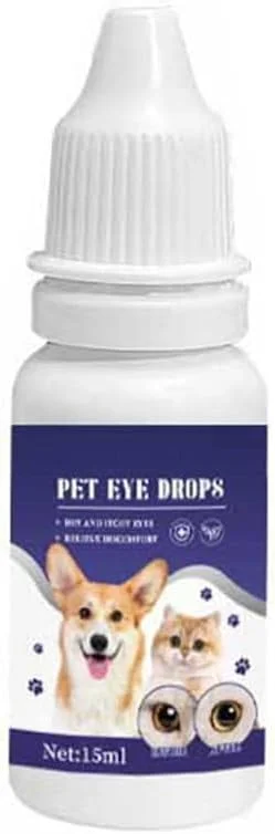 قطره چشم حیوانات خانگی آزونی، روشن کننده چشم گربه و سگ، محلول شستشوی چشم 15 میلی لیتری برای گربه ها، سگ ها و اسب ها، فرمول گیاهی ملایم برای سلامت چشم و رفع آلودگی