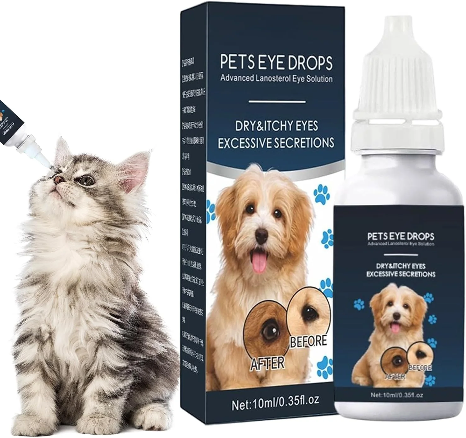 قطره چشم بچه گربه، 10 میلی لیتر قطره چشم ضد خارش، پاک کننده لکه اشک، محلول تسکین دهنده برای پشتیبانی از سلامت حیوانات کوچک، رفع سوزش چشم قطره چشم بچه گربه، 10 میلی لیتر قطره چشم ضد خارش، پاک کننده لکه اشک، محلول تسکین دهنده برای پشتیبانی از سلامت حیوانات کوچک، رفع سوزش چشم