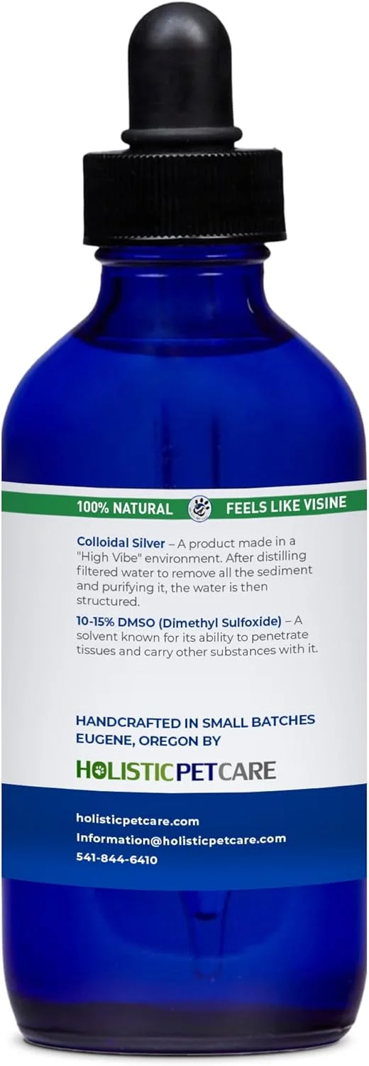 قطره های مراقبت جامع از چشم حیوانات خانگی - نقره کلوئیدی با قطره های چشمی DMSO برای عفونت ها و تحریکات چشم سگ و گربه - محلول مراقبت از چشم کاهش دهنده آب مروارید - مراقبت طبیعی از سلامت چشم حیوانات خانگی (118 میلی لیتر)