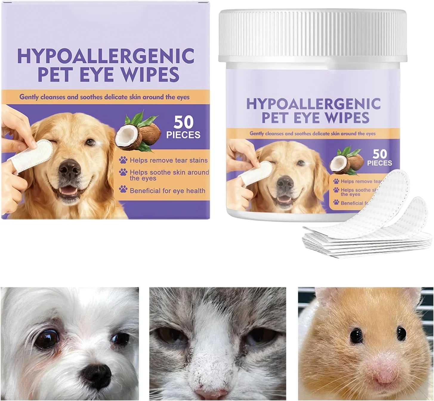 دستمال مرطوب چشم سگ - ملایم و سازگار با پوست | دستمال مرطوب ملایم پاک کننده لکه اشک توله سگ - مناسب برای توله سگ ها، بچه گربه ها در اندازه کوچک، متوسط و بزرگ، استفاده در منزل، داخل و خارج از خانه دستمال مرطوب چشم سگ - ملایم و سازگار با پوست | دستمال مرطوب ملایم پاک کننده لکه اشک توله سگ - مناسب برای توله سگ ها، بچه گربه ها در اندازه کوچک، متوسط و بزرگ، استفاده در منزل، داخل و خارج از خانه