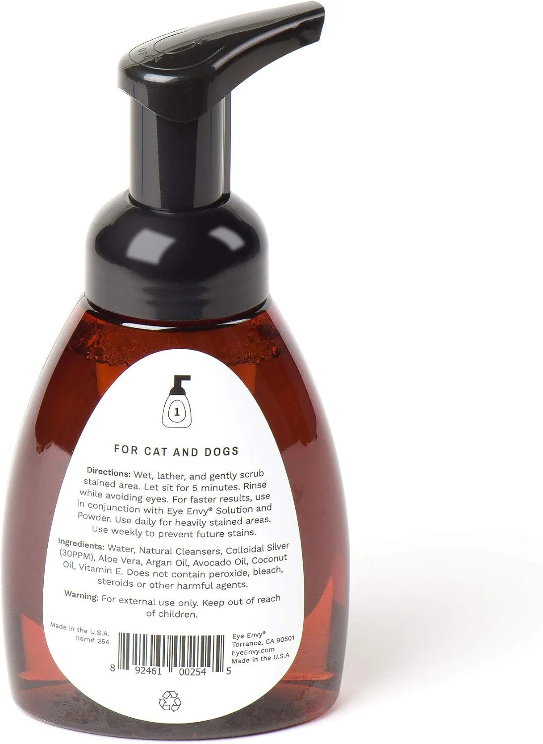 پاک کننده صورت و لکه اشک چشم برای سگ و گربه | شستشوی آلودگی های اطراف چشم، ترشحات و جرم چشم | فرمول فوم بدون اشک | 100% طبیعی پاک کننده صورت و لکه اشک چشم برای سگ و گربه | شستشوی آلودگی های اطراف چشم، ترشحات و جرم چشم | فرمول فوم بدون اشک | 100% طبیعی