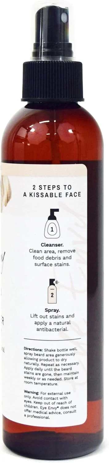 اسپری پاک کننده لکه ریش Eye Envy برای سگ و گربه | 100% طبیعی و ایمن | از بین برنده لکه های ناشی از آب دهان، بزاق، غذا، و ترشحات چشم | درمان علت لکه | از بین برنده بو | حفظ تمیزی ریش، 236 میلی لیتر