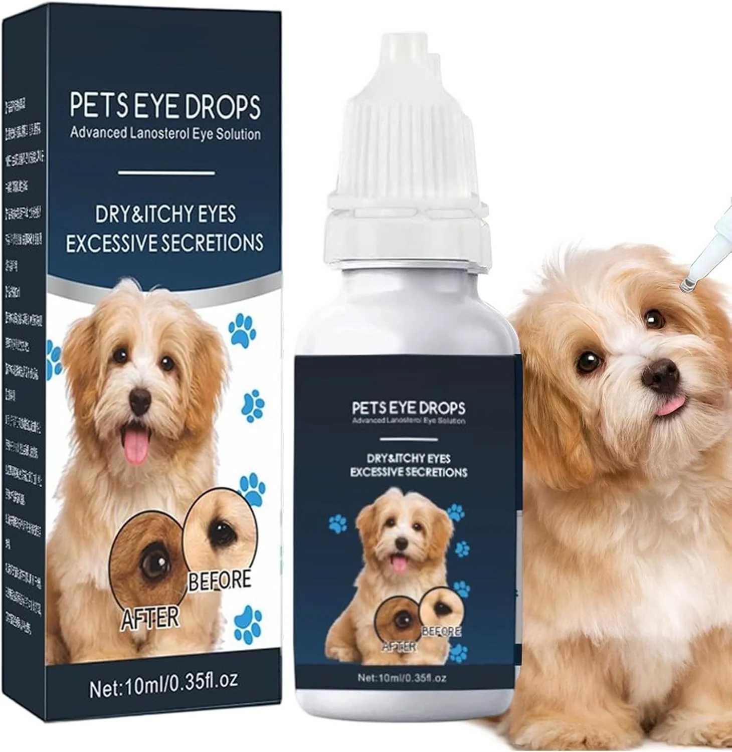قطره چشم برای گربه ها | قطره های تسکین دهنده خارش چشم 10 میلی لیتری، پاک کننده لکه اشک، محلول ملایم برای توله سگ، گربه، حیوانات کوچک، مراقبت از سلامت و رفع سوزش قطره چشم برای گربه ها | قطره های تسکین دهنده خارش چشم 10 میلی لیتری، پاک کننده لکه اشک، محلول ملایم برای توله سگ، گربه، حیوانات کوچک، مراقبت از سلامت و رفع سوزش