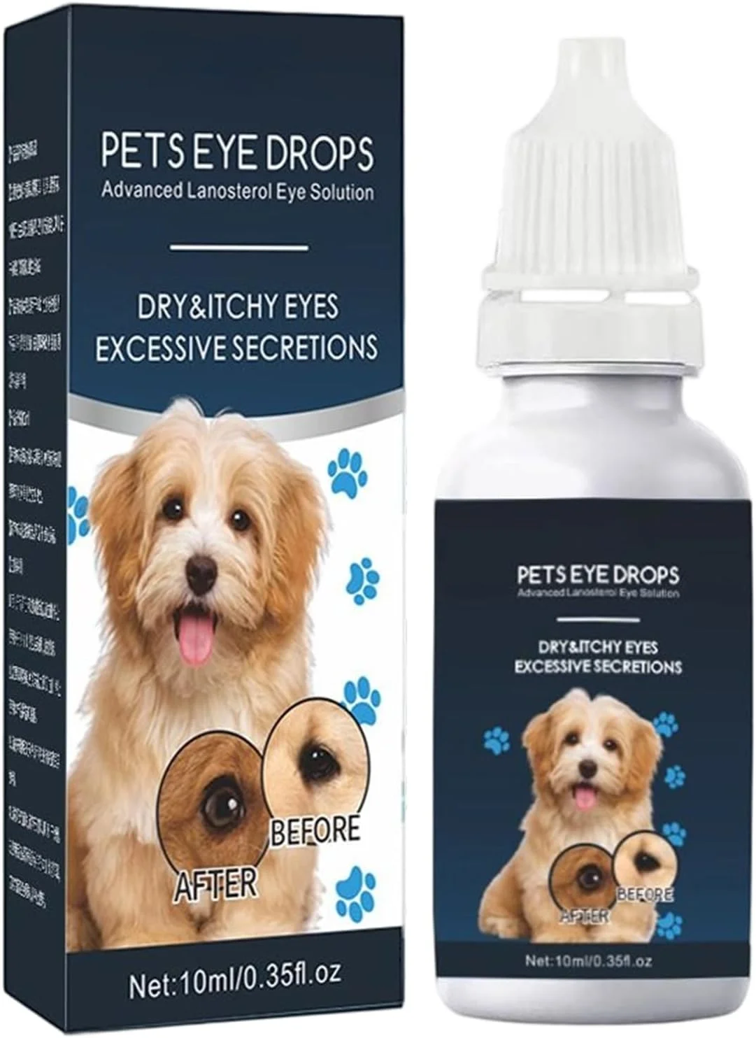 قطره چشم سگ - شستشوی چشم سگ 10 میلی لیتر | پاک کننده لکه اشک، محلول تسکین دهنده برای پشتیبانی از سلامت حیوانات کوچک گربه و توله سگ قطره چشم سگ - شستشوی چشم سگ 10 میلی لیتر | پاک کننده لکه اشک، محلول تسکین دهنده برای پشتیبانی از سلامت حیوانات کوچک گربه و توله سگ
