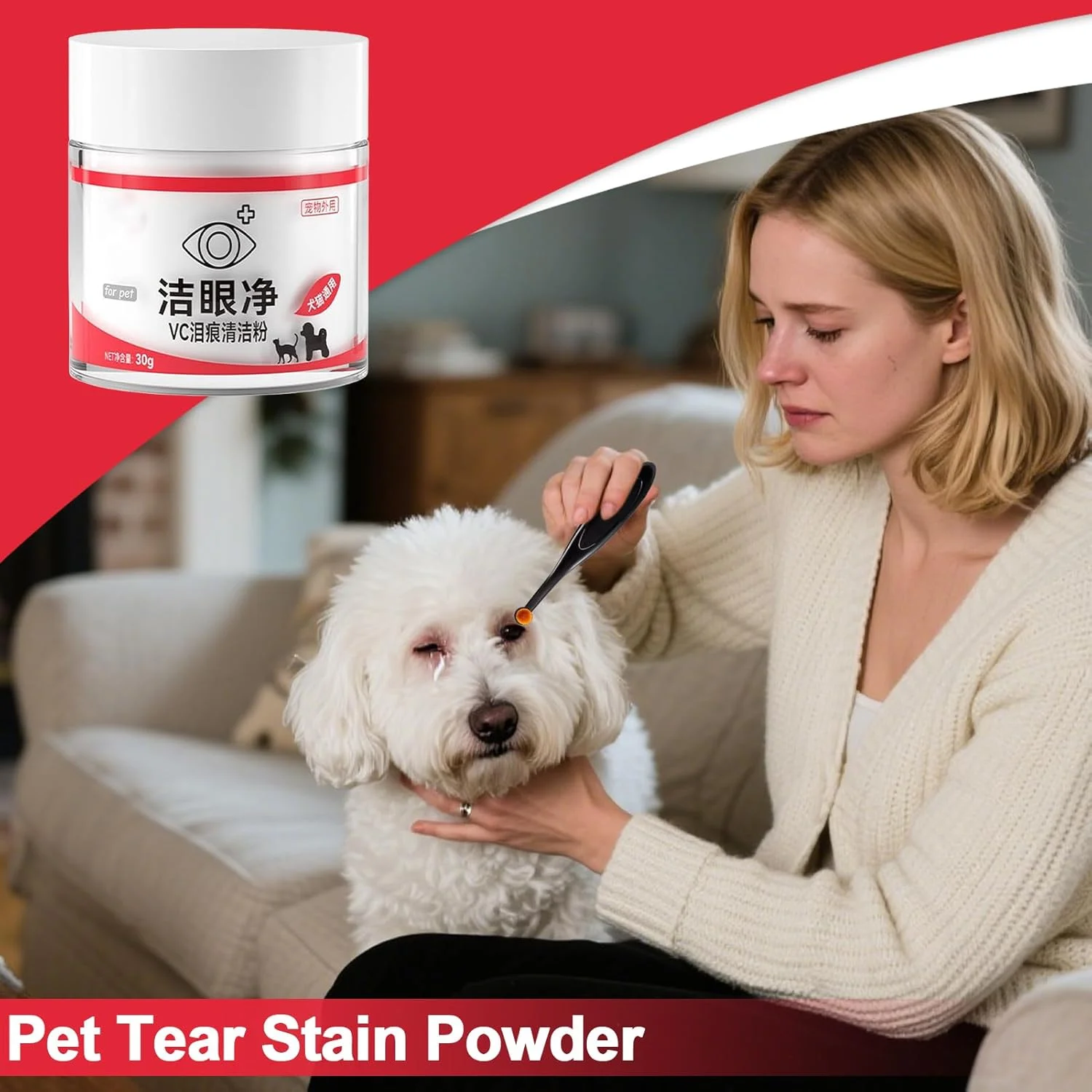 پاک کننده لکه اشک سگ - 30 گرم مراقبت ملایم از چشم حیوانات خانگی - عملکرد سریع برای سگ ها مناسب برای نظافت منزل، حمام، مسافرت، کمپینگ و دامپزشکی پاک کننده لکه اشک سگ - 30 گرم مراقبت ملایم از چشم حیوانات خانگی - عملکرد سریع برای سگ ها مناسب برای نظافت منزل، حمام، مسافرت، کمپینگ و دامپزشکی