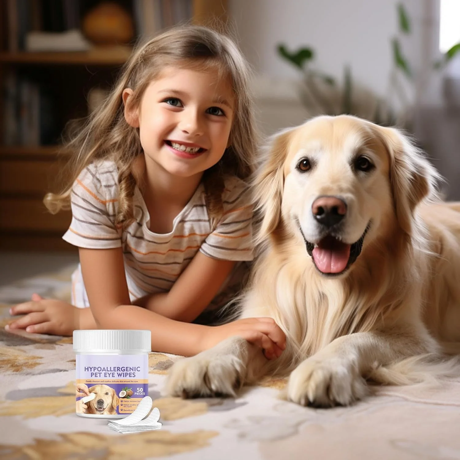 دستمال مرطوب پاک کننده چشم سگ | لوازم مراقبت از چشم سگ سازگار با پوست - دستمال مرطوب ملایم پاک کننده لکه اشک، برای توله سگ ها، بچه گربه ها، کوچک، متوسط، بزرگ، خانه، داخل و خارج از منزل