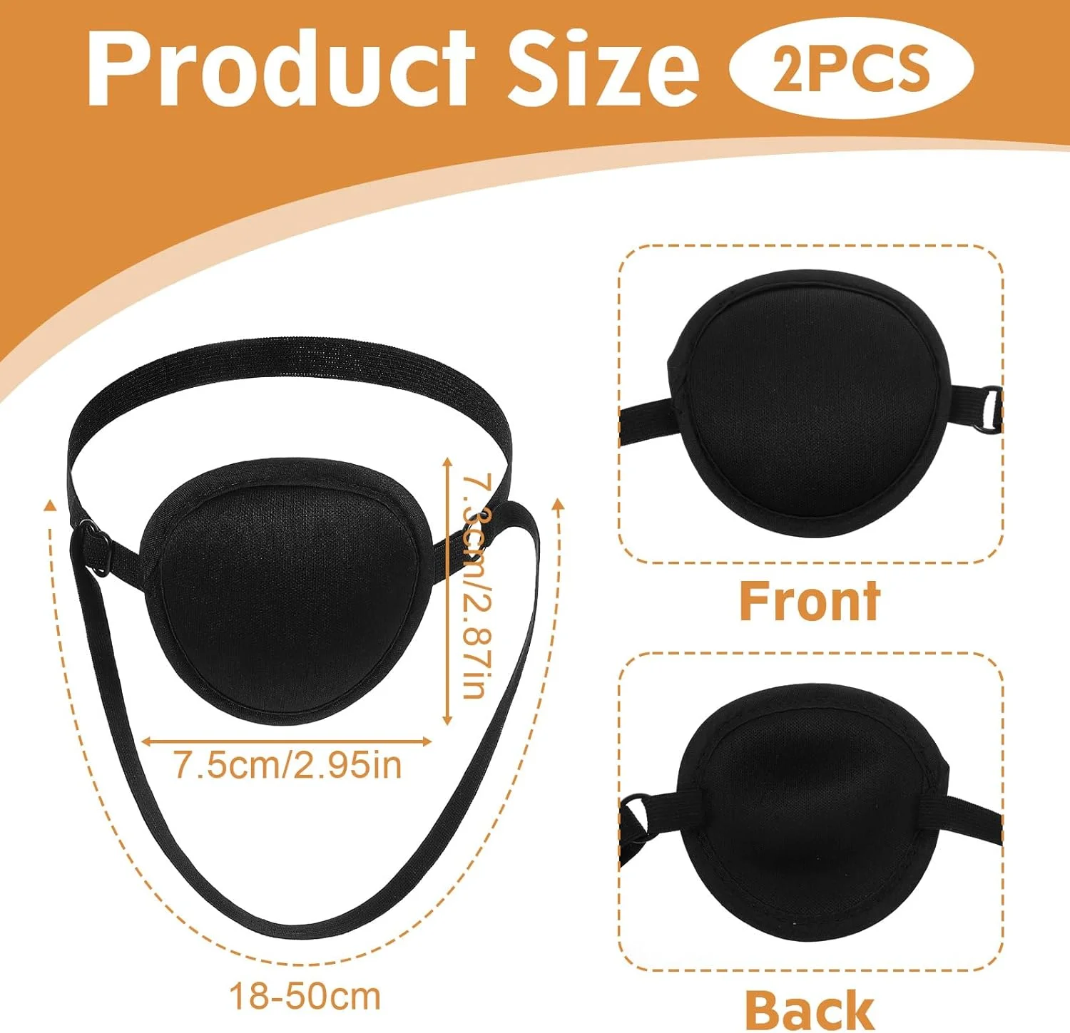 دو عدد پد چشم برای سگ ها، پد چشم سگ قابل تنظیم، پدهای چشمی نرم و راحت، مورد استفاده برای آسیب های چشمی بعد از عمل در سگ های متوسط ​​و بزرگ، مشکی