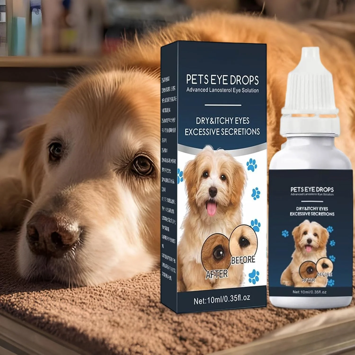 قطره چشم سگ - 10 میلی لیتر قطره چشم ضد خارش | محلول ملایم، پاک کننده لکه اشک برای تسکین خارش و مراقبت از تحریکات توله سگ و بچه گربه قطره چشم سگ - 10 میلی لیتر قطره چشم ضد خارش | محلول ملایم، پاک کننده لکه اشک برای تسکین خارش و مراقبت از تحریکات توله سگ و بچه گربه