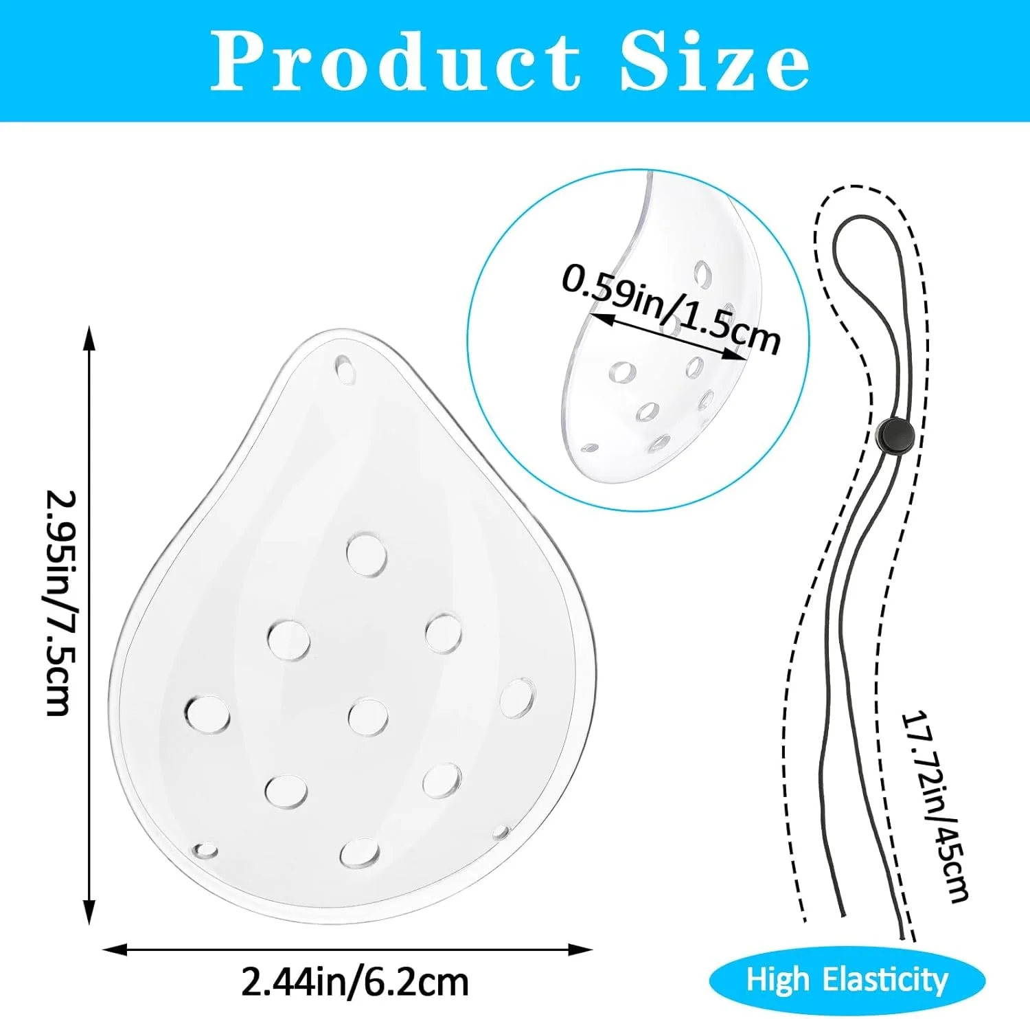 محافظ چشم پلاستیکی، 6 عدد پد چشم شفاف با بند قابل تنظیم، پوشش جراحی تنفسی محافظ چشم بعد از جراحی برای بیماران مردان و زنان