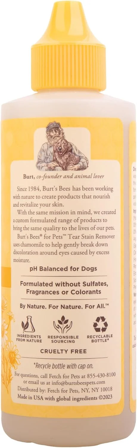محلول پاک کننده لکه اشک سگ برتز بیز حاوی بابونه - مناسب توله سگ و سگ بالغ - بدون انجام تست حیوانی، فرموله شده بدون سولفات و پارابن، دارای PH متعادل برای سگ ها، 118 میلی لیتر - بسته 2 عددی