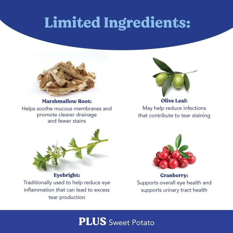 پودر مکمل از بین برنده لکه اشک Natural Plus Angels’ Eyes با طعم سیب زمینی شیرین برای سگ ها، جلوگیری از لکه دار شدن خز، حاوی گیاه فراسیون، برگ زیتون، ریشه ختمی، بدون گندم یا ذرت، مواد تشکیل دهنده محدود، گیاهی، 75 گرم پودر مکمل از بین برنده لکه اشک Natural Plus Angels’ Eyes با طعم سیب زمینی شیرین برای سگ ها، جلوگیری از لکه دار شدن خز، حاوی گیاه فراسیون، برگ زیتون، ریشه ختمی، بدون گندم یا ذرت، مواد تشکیل دهنده محدود، گیاهی، 75 گرم