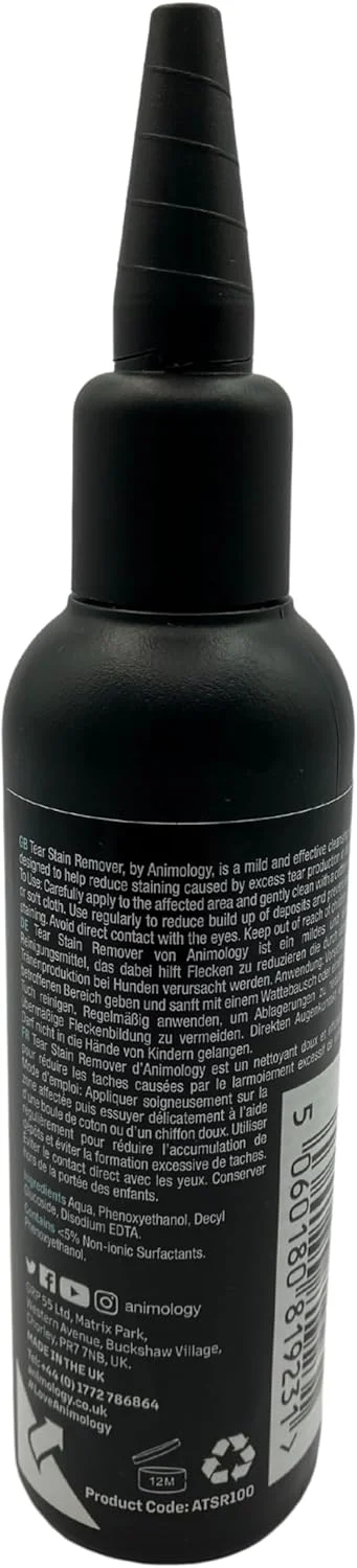 محلول پاک کننده لکه اشک Animology وگان، ملایم و بدون سولفات و پارابن، 100 میلی لیتر
