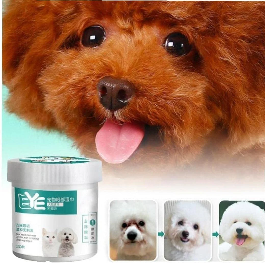 ۱۳۰ عدد دستمال مرطوب چشم حیوانات خانگی (سگ و گربه) - پاک کننده ملایم لکه اشک، ضد حساسیت و مرطوب کننده - ملایم، موثر و ایمن برای چشم های حساس حیوانات خانگی (۱۳۰ عدد) ۱۳۰ عدد دستمال مرطوب چشم حیوانات خانگی (سگ و گربه) - پاک کننده ملایم لکه اشک، ضد حساسیت و مرطوب کننده - ملایم، موثر و ایمن برای چشم های حساس حیوانات خانگی (۱۳۰ عدد)