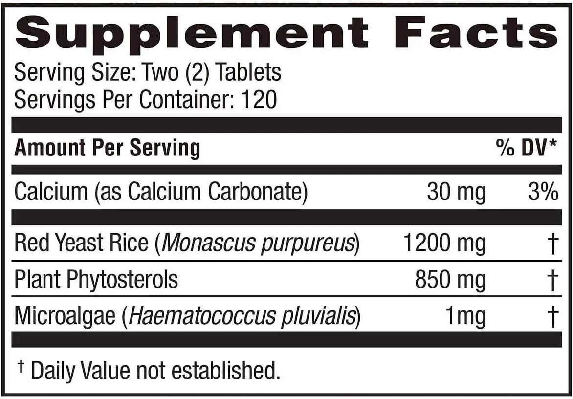 مخمر برنج قرمز ویدر به همراه فیتواسترول، 1200 میلی گرم در هر 2 قرص (2 بسته 240 عددی)