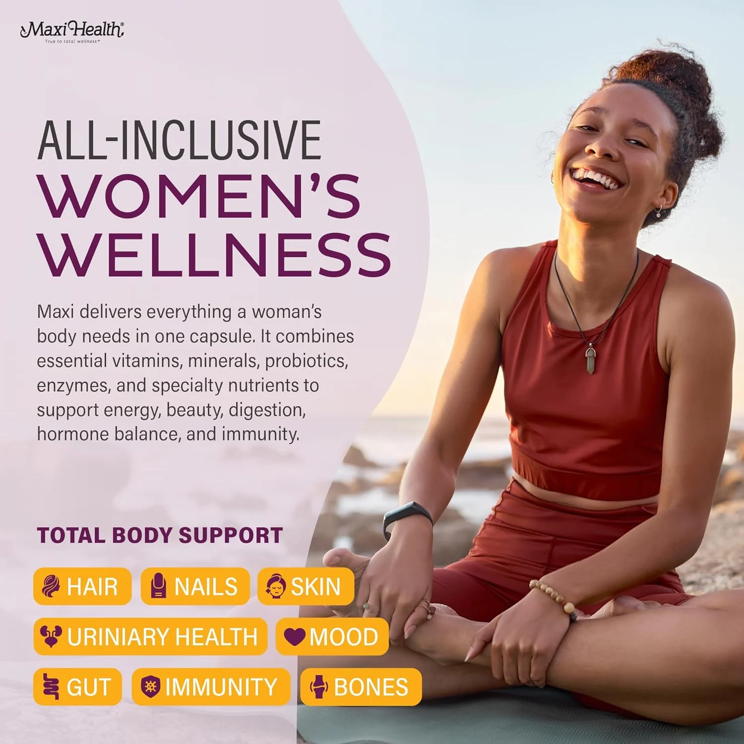 مولتی ویتامین بانوان - یک عدد در روز - مواد معدنی کلاته، 800 میکروگرم متیل فولات - کوشر - 60 کپسول