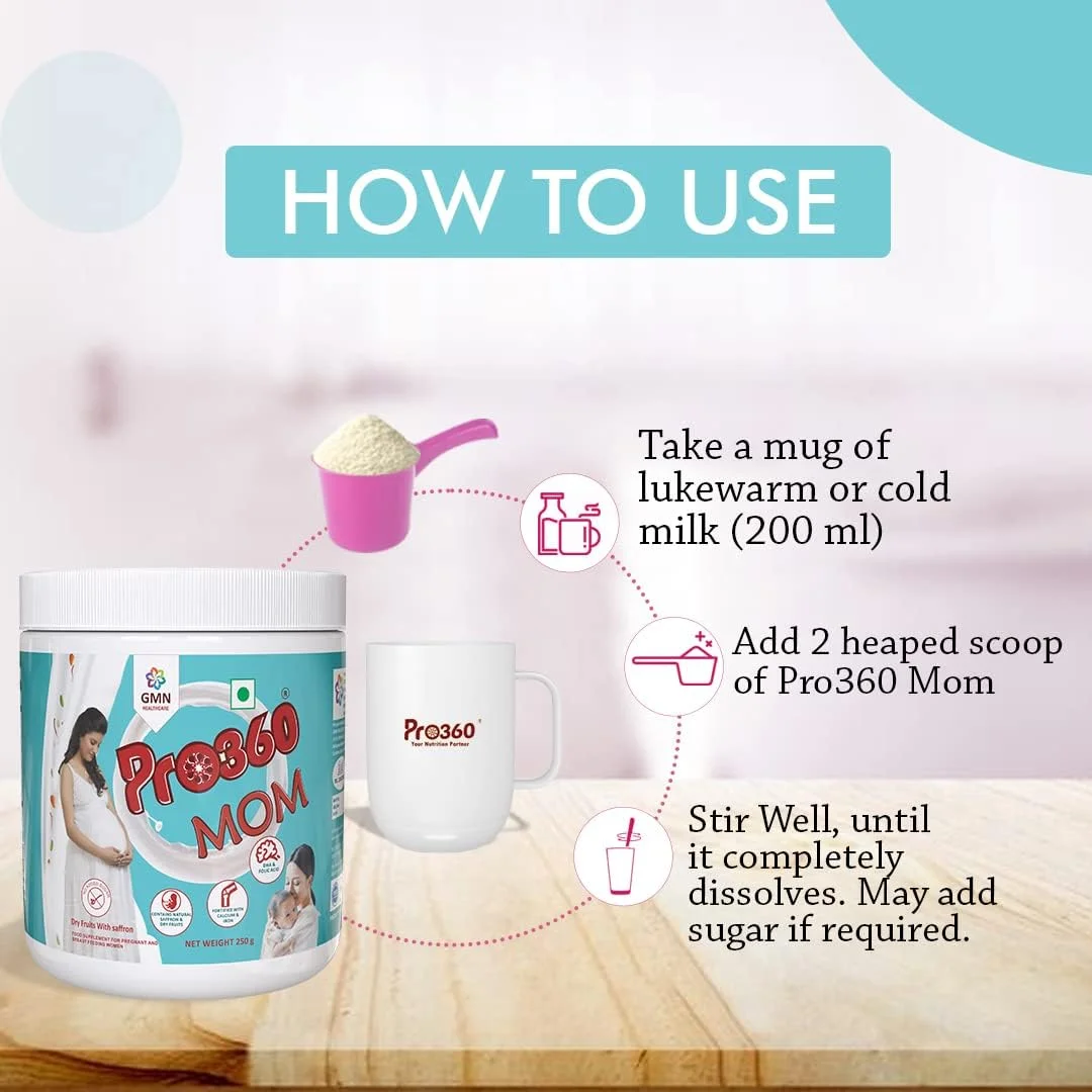 پودر پروتئین مخصوص مادران Pro360 | تغذیه مادرانه با طعم زعفران و میوه های خشک، 250 گرم | مکمل پروتئین برای مادران شیرده پودر پروتئین مخصوص مادران Pro360 | تغذیه مادرانه با طعم زعفران و میوه های خشک، 250 گرم | مکمل پروتئین برای مادران شیرده