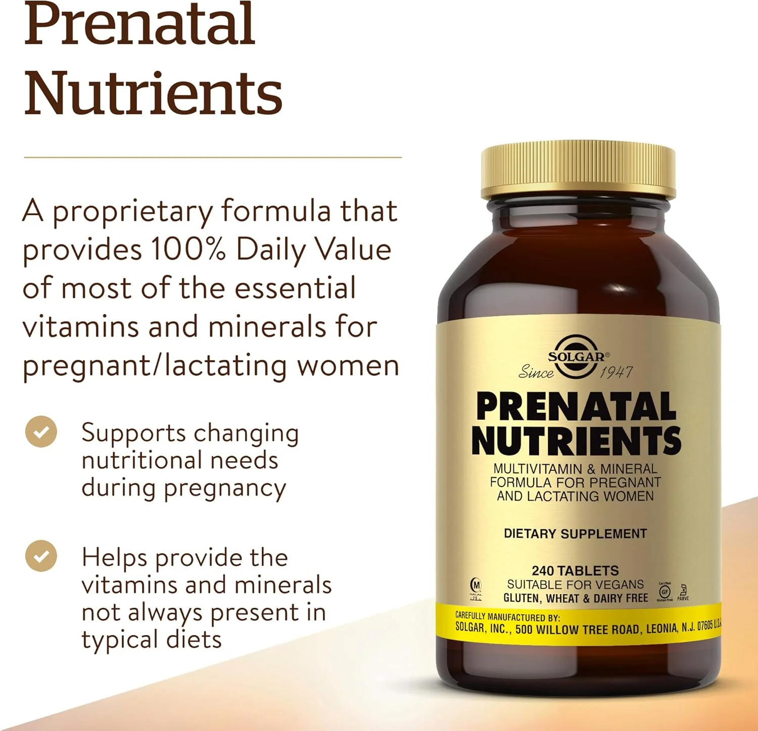 قرص های مواد مغذی دوران بارداری سولگار 240 عددی