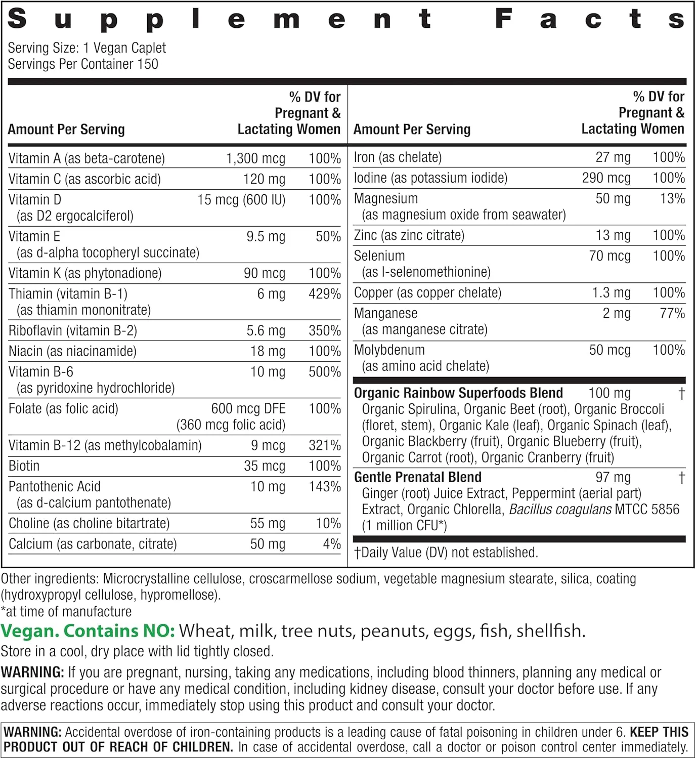 مولتی ویتامین دوران بارداری Rainbow Light One، 150 عدد، اسید فولیک، پروبیوتیک، آهن