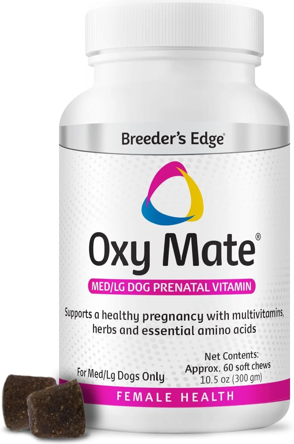 مکمل دوران بارداری حیوانات خانگی ریوایول انیمال هلث بریدرز اج اوکسی میت - برای سگ های متوسط و بزرگ - 60 عدد جویدنی نرم