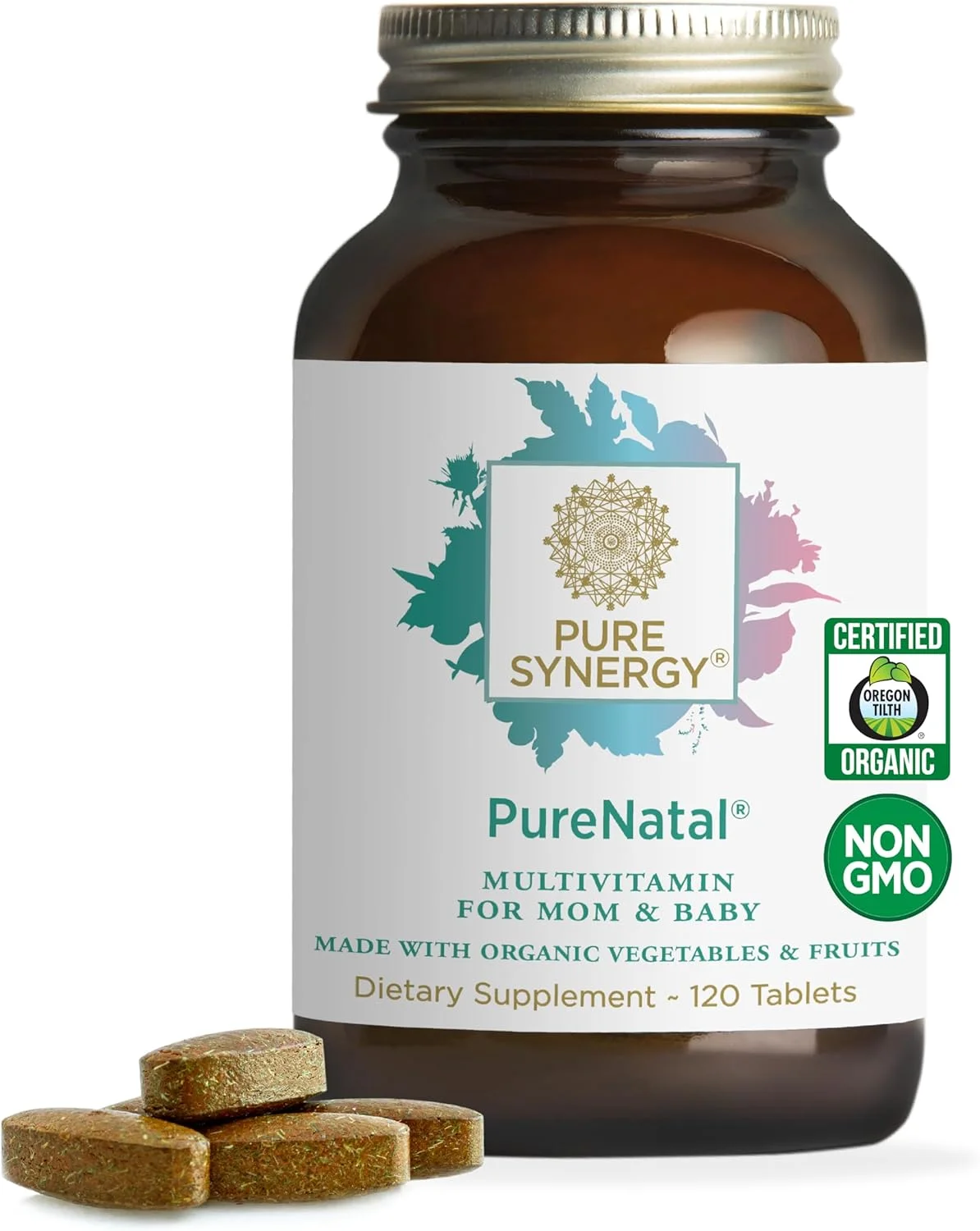 Pure Synergy, PureNatal®، مولتی ویتامین برای مادر و کودک، 120 قرص