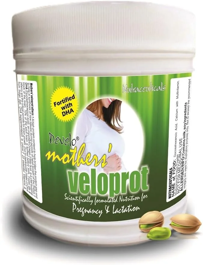 مکمل پروتئینی دوران بارداری و شیردهی Develo، نوشیدنی تغذیه ای و سلامتی، غذای پودری برای زنان باردار و مادران شیرده - 500 گرم (هل پسته)