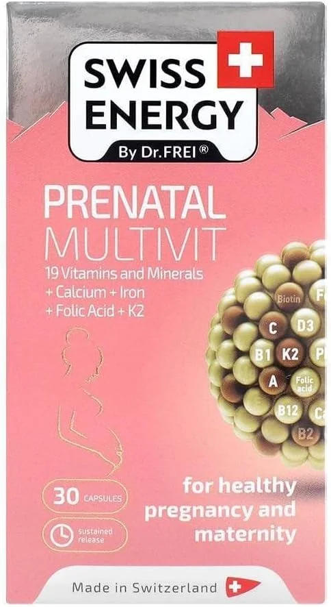 مولتی ویتامین دوران بارداری، 19 ویتامین و مواد معدنی + کلسیم + آهن + اسید فولیک + K2