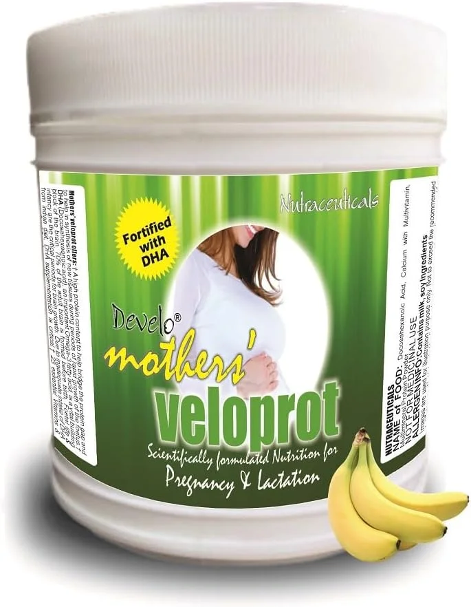 مکمل پروتئینی دوران بارداری و شیردهی دلوو، نوشیدنی سلامت و تغذیه، غذای پودری برای زنان باردار و مادران شیرده - 500 گرم (موز)