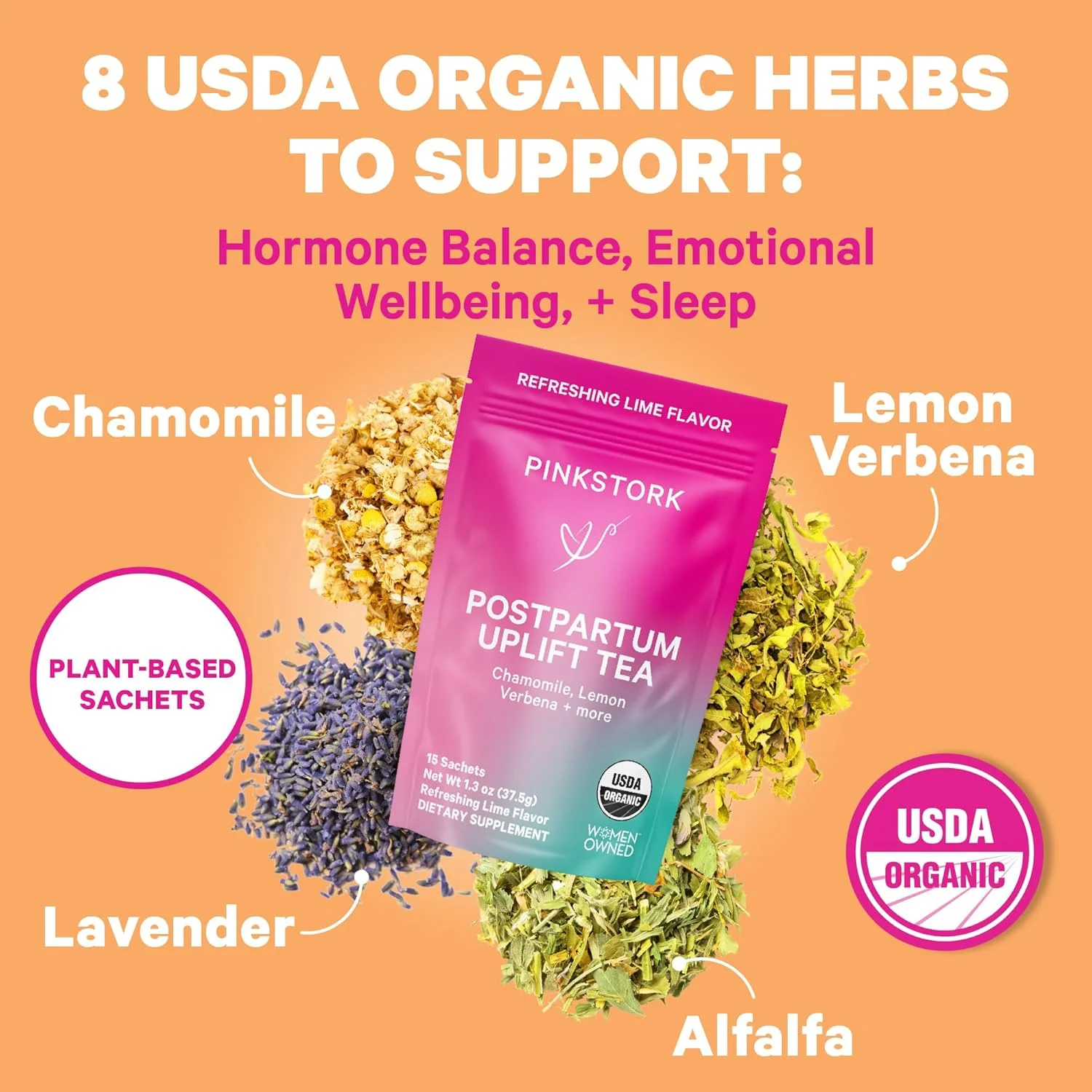 مجموعه پس از زایمان: تنظیم مجدد پس از زایمان، چای نشاط آور، چای ریکاوری - پشتیبانی از هورمون ها، تشویق آرامش عاطفی، بازیابی مواد مغذی